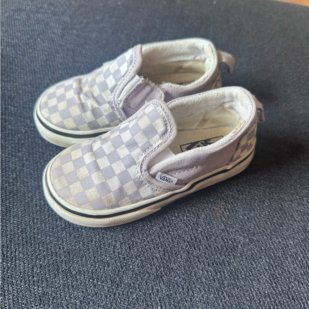 Vans Kids Checkered Slip-On Sneakers - Light Purple